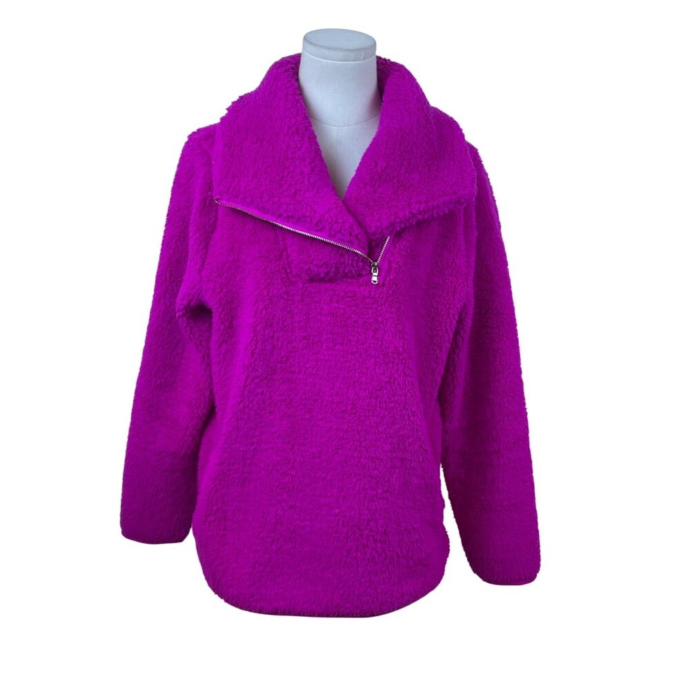 Talbots Pink Women’s Pullover Half-Zip Soft Warm Long Sleeve Jacket Sz M